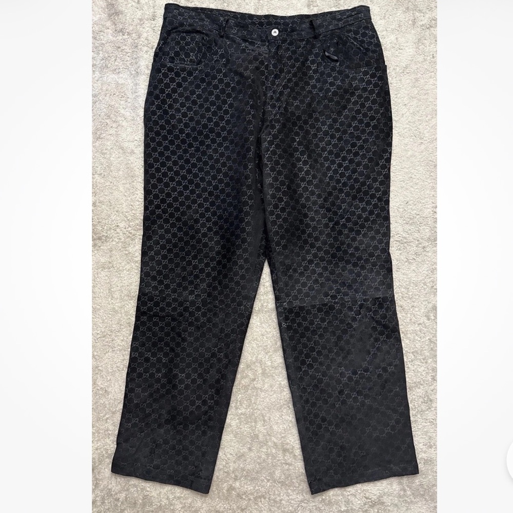Gucci Suede Leather Monogram Pants Sample VTG